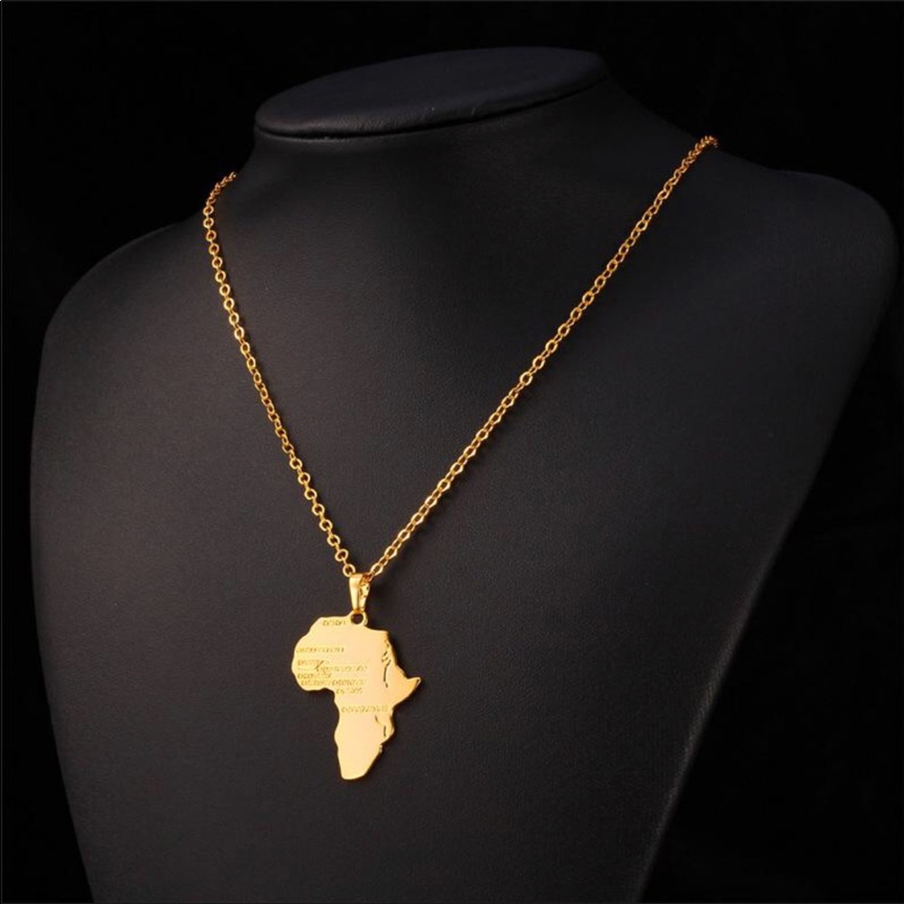 New 18k gold map necklace for men women - Picture 5 of 5